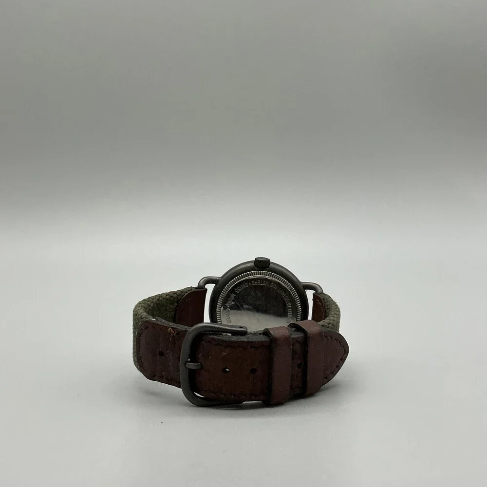Swiss Army Cavalry Mens Watch 37mm Black Dial Leather Strap Date New Battery
